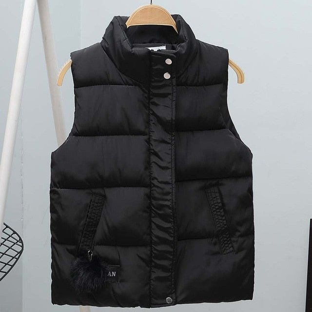 Women Vest Mandarin Collar Sleeveless Short Coat Women Jacket Waistcoat Female Plus Size Chalecos Para Mujer 2020 Autumn Winter